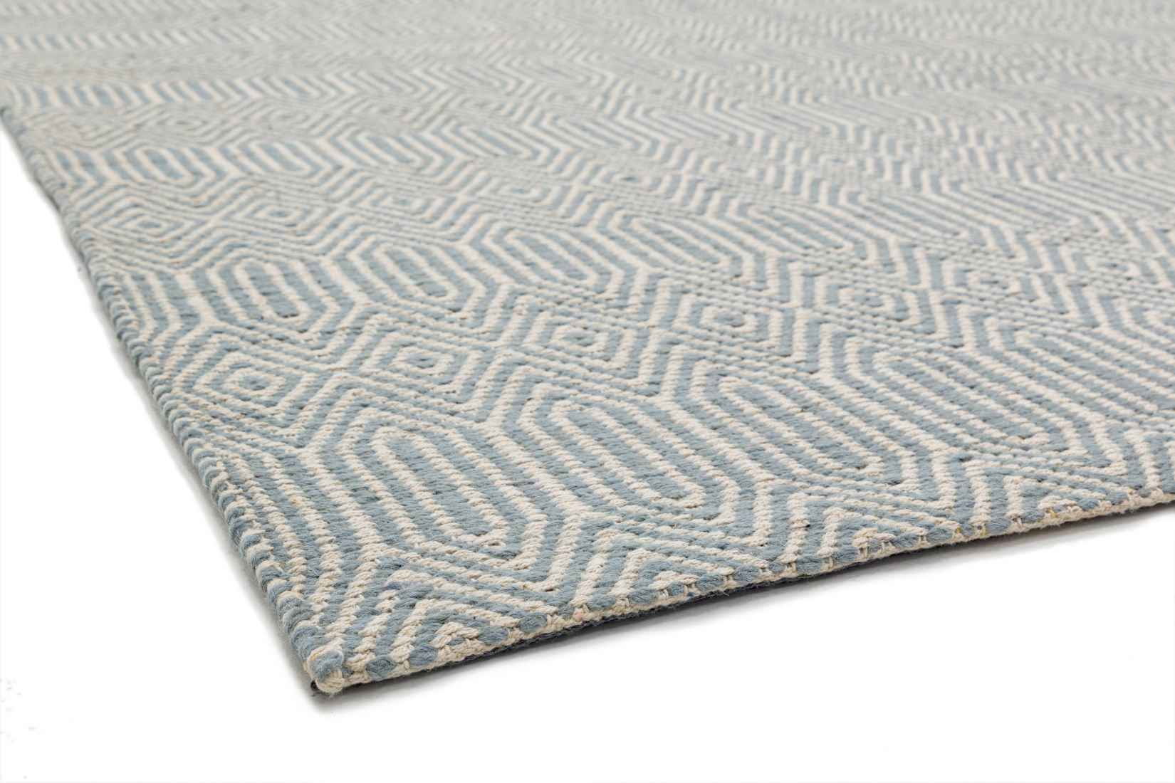 Sloan Geometric Flatweave Cotton Rug - Duck Egg Sloan Geometric Flatweave Cotton Rug - Duck Egg