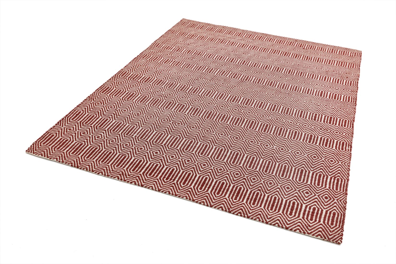 Sloan Geometric Flatweave Cotton Rug - Marsala