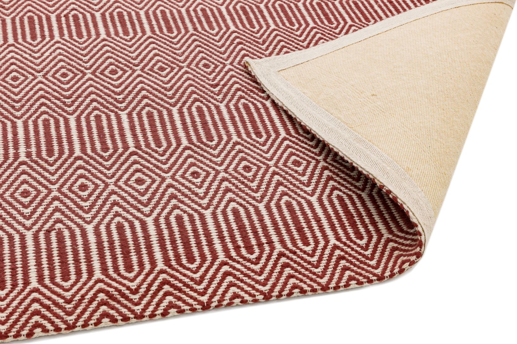 Sloan Geometric Flatweave Cotton Rug - Marsala