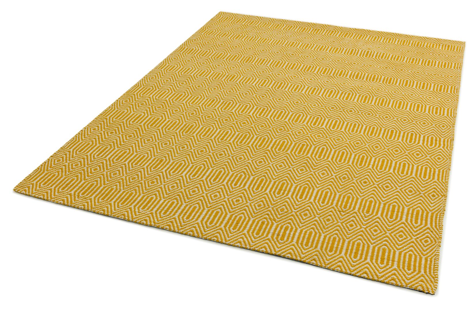 Sloan Geometric Flatweave Cotton Rug - Mustard
