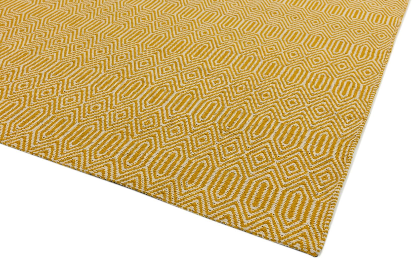 Sloan Geometric Flatweave Cotton Rug - Mustard