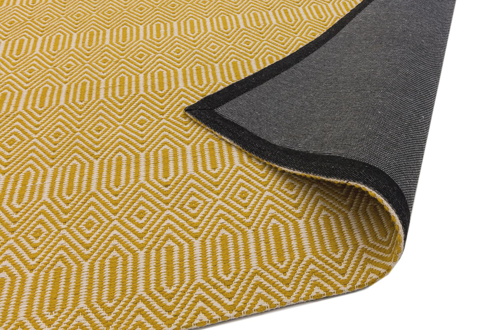 Sloan Geometric Flatweave Cotton Rug - Mustard