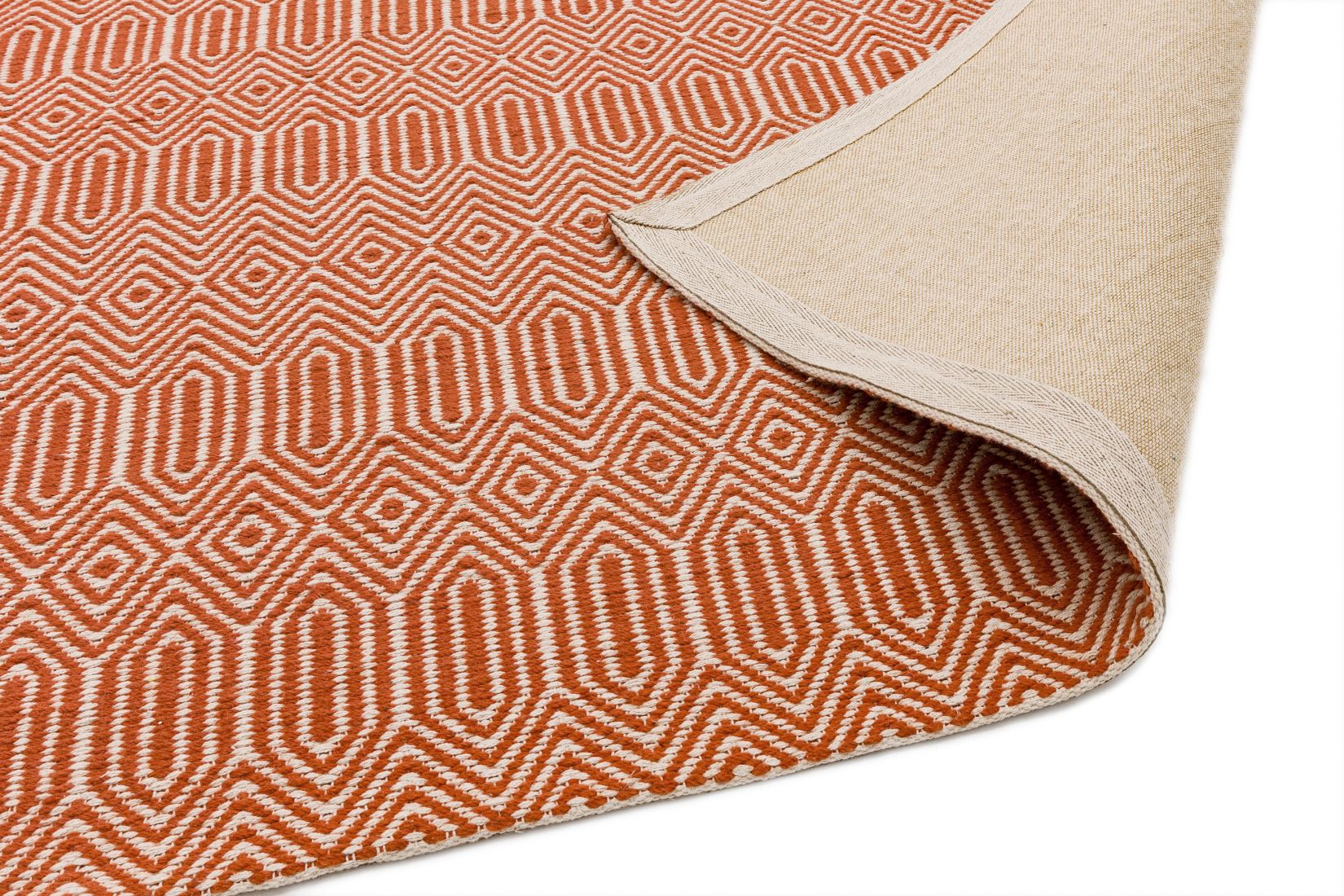 Sloan Geometric Flatweave Cotton Rug - Orange