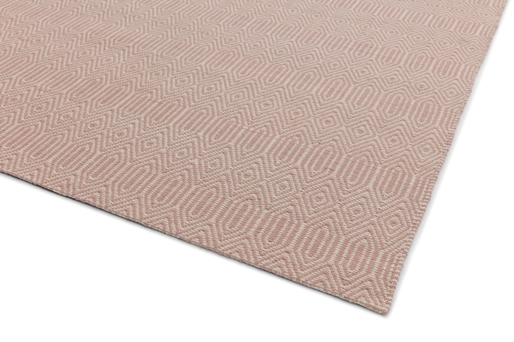 Sloan Geometric Flatweave Cotton Runner - Pink