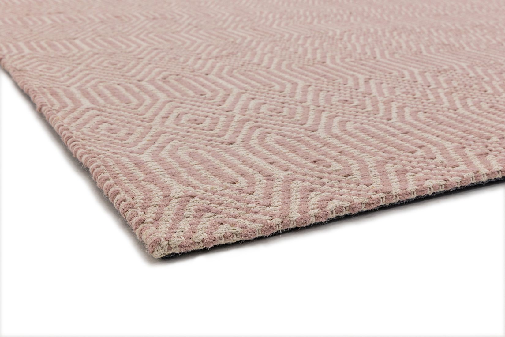 Sloan Geometric Flatweave Cotton Rug - Pink