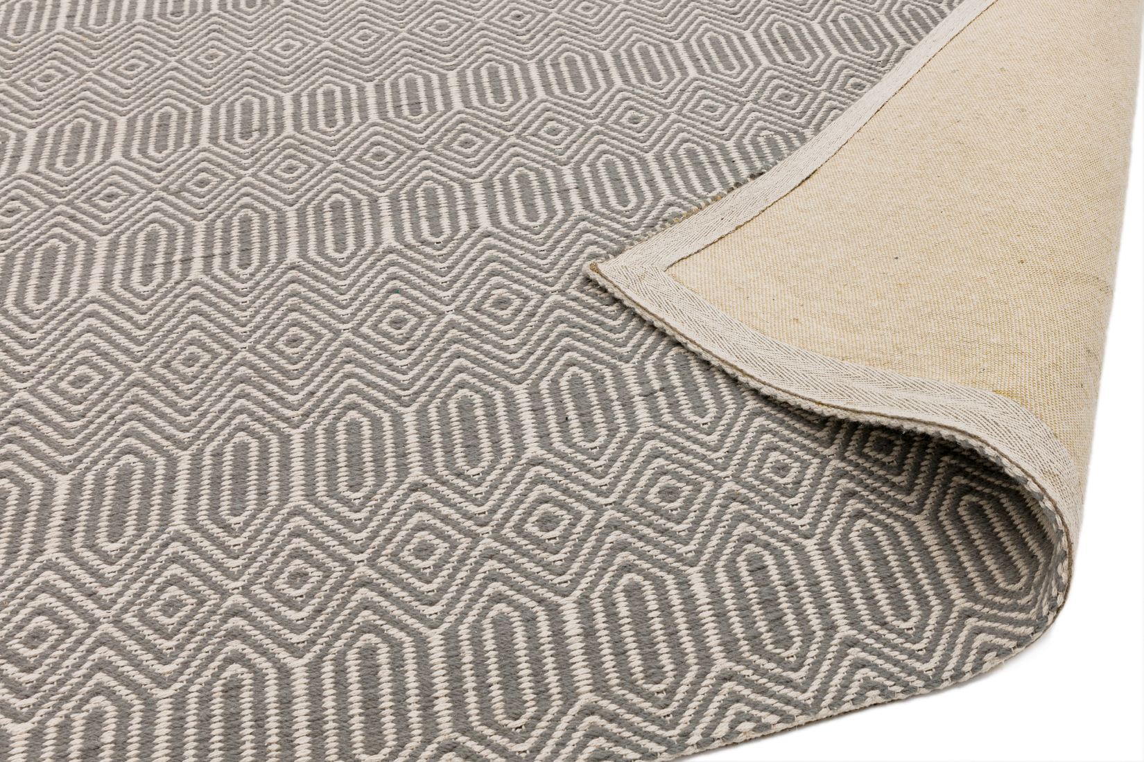 Sloan Geometric Flatweave Cotton Rug - Silver