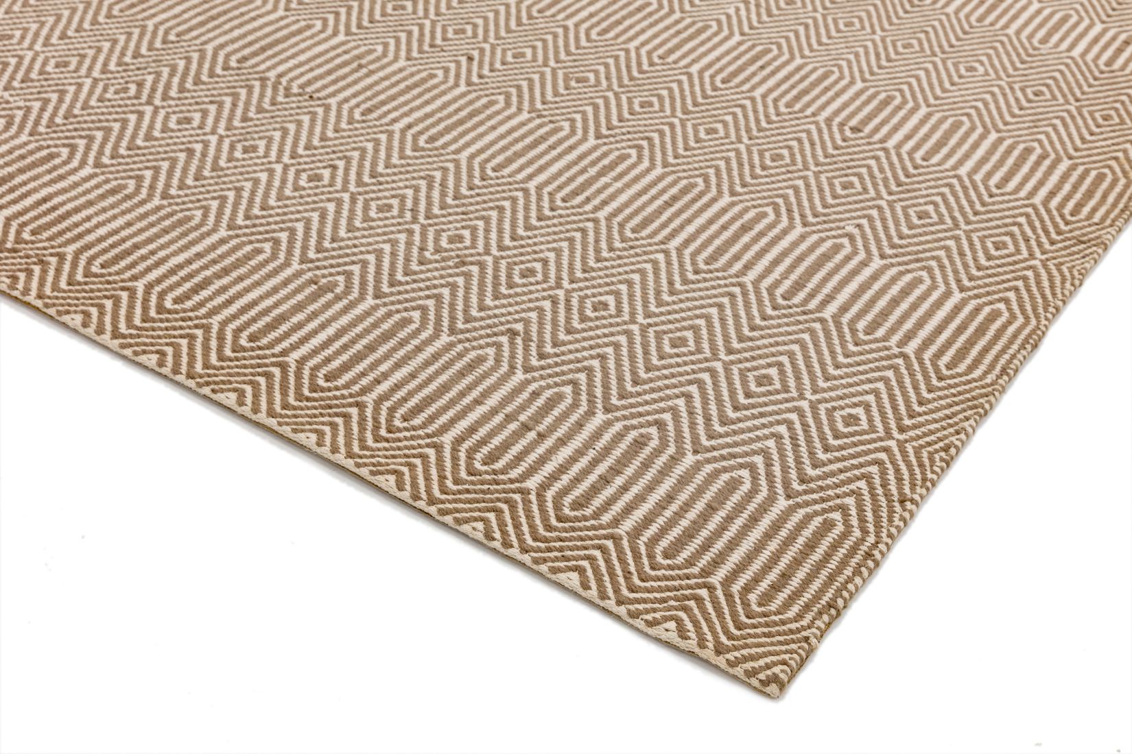 Sloan Geometric Flatweave Cotton Runner - Taupe