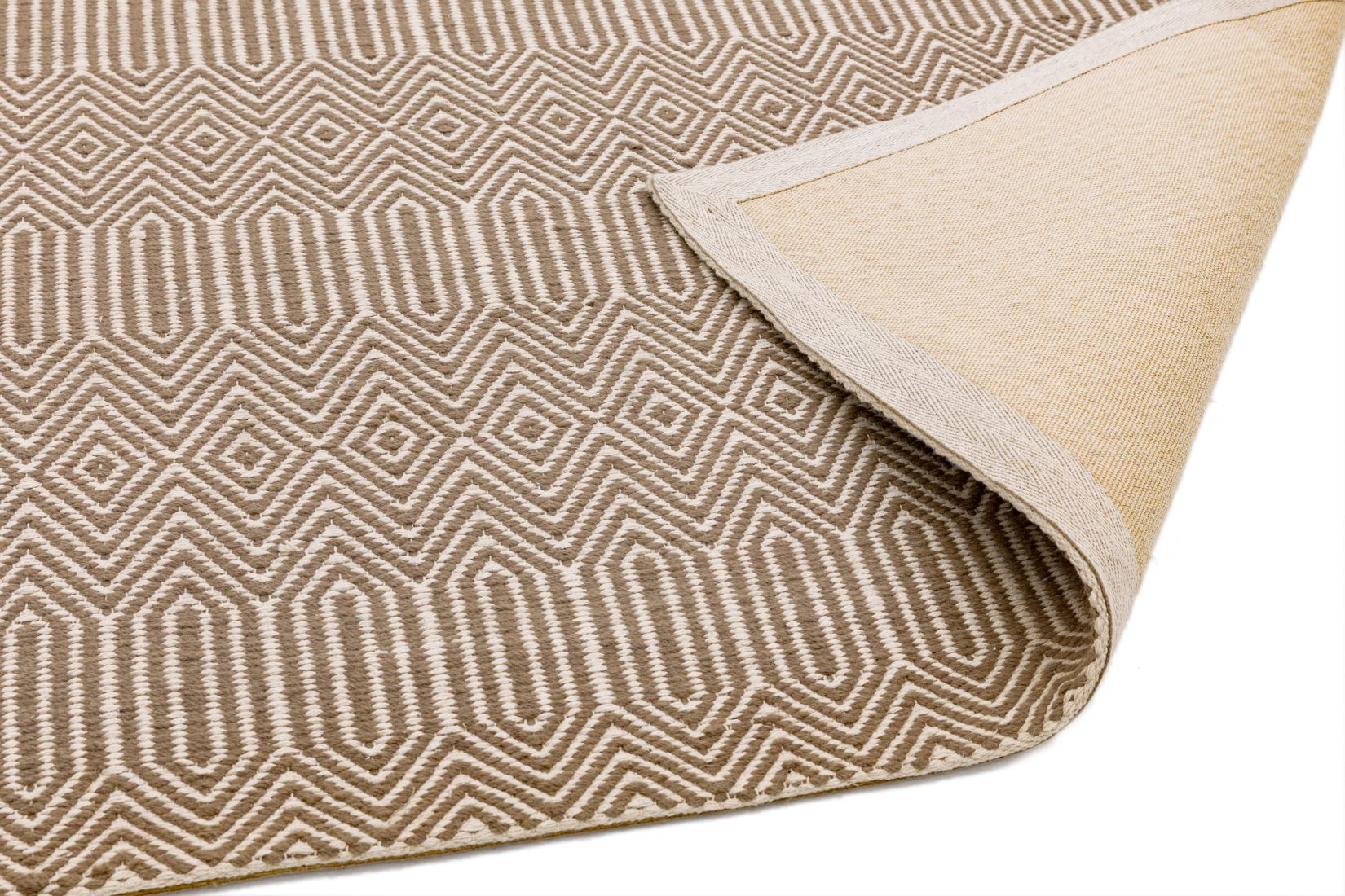 Sloan Geometric Flatweave Cotton Runner - Taupe