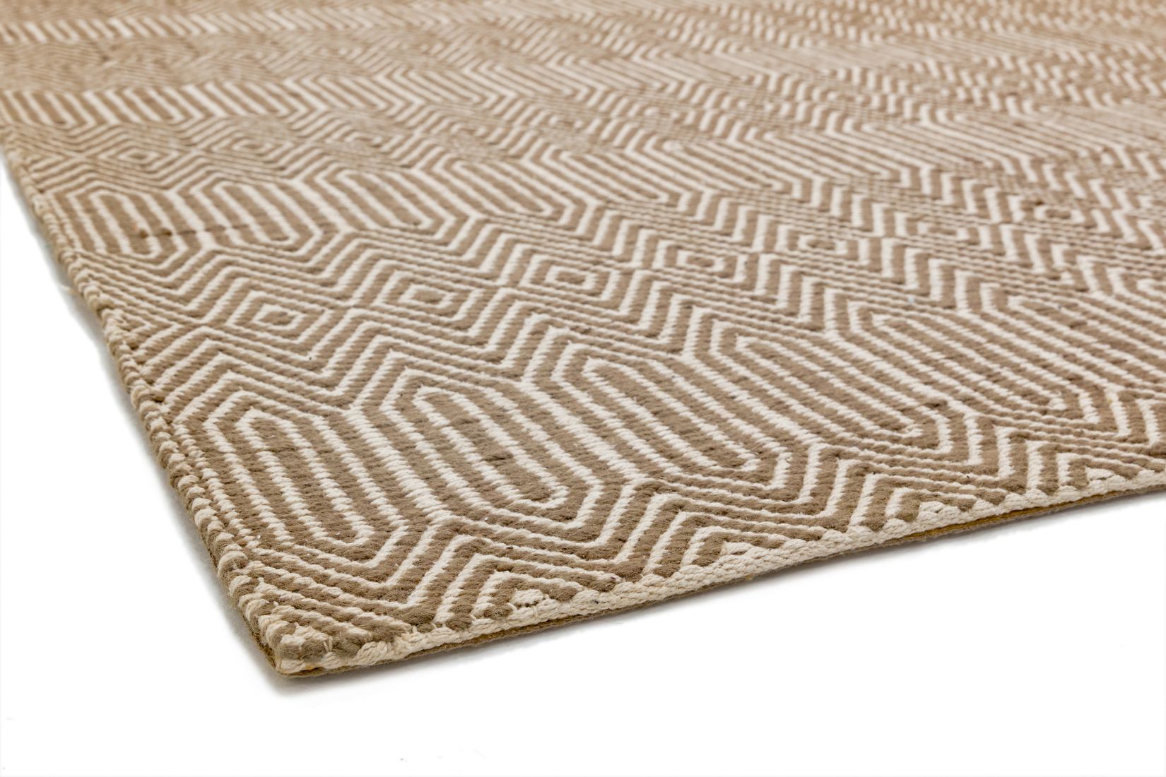 Sloan Geometric Flatweave Cotton Runner - Taupe