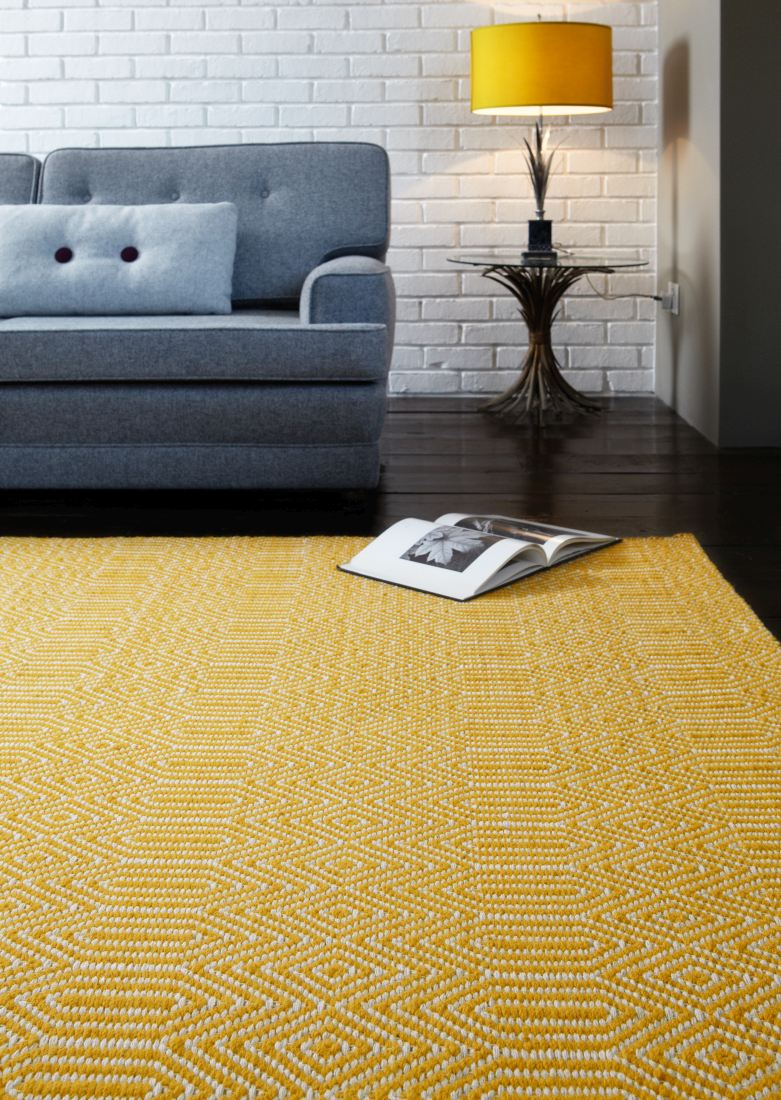 Sloan Geometric Flatweave Cotton Rug - Mustard Sloan Geometric Flatweave Cotton Rug - Mustard