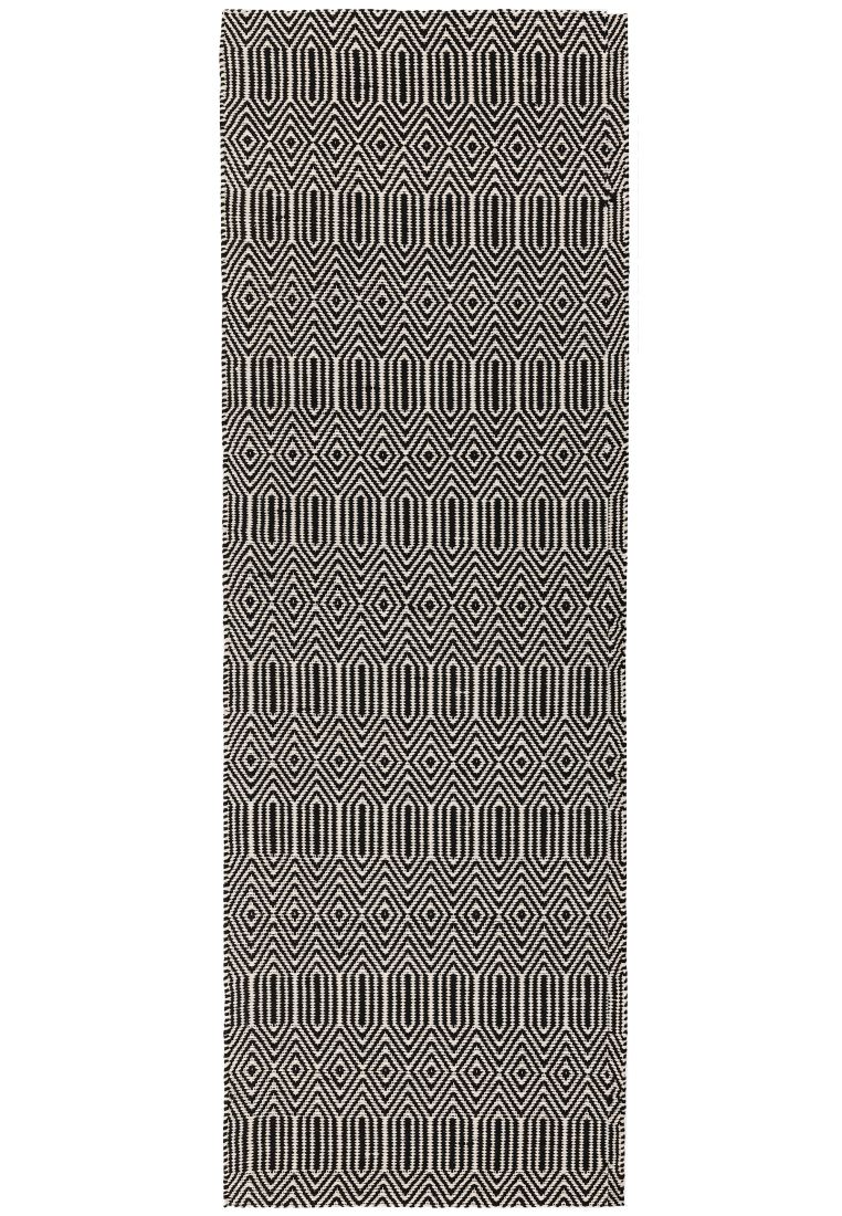 Sloan Geometric Flatweave Cotton Rug - Black White