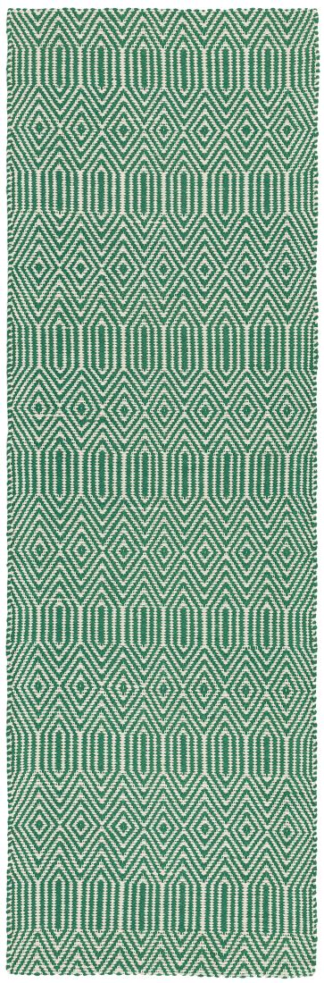 Sloan Geometric Flatweave Cotton Runner - Green Sloan Geometric Flatweave Cotton Runner - Green