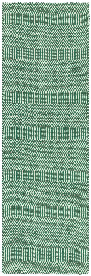 Sloan Geometric Flatweave Cotton Runner - Green