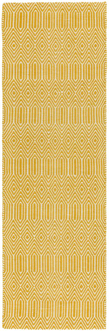 Sloan Geometric Flatweave Cotton Runner - Mustard