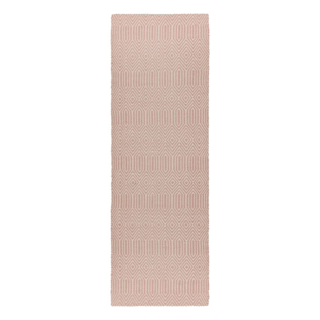 Sloan Geometric Flatweave Cotton Runner - Pink