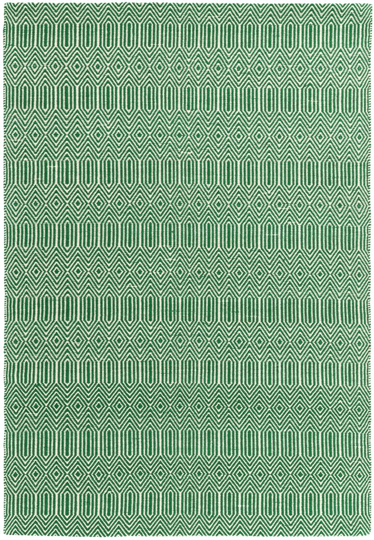 Sloan Geometric Flatweave Cotton Rug - Green Sloan Geometric Flatweave Cotton Rug - Green