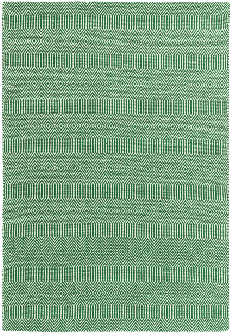 Sloan Geometric Flatweave Cotton Rug - Green