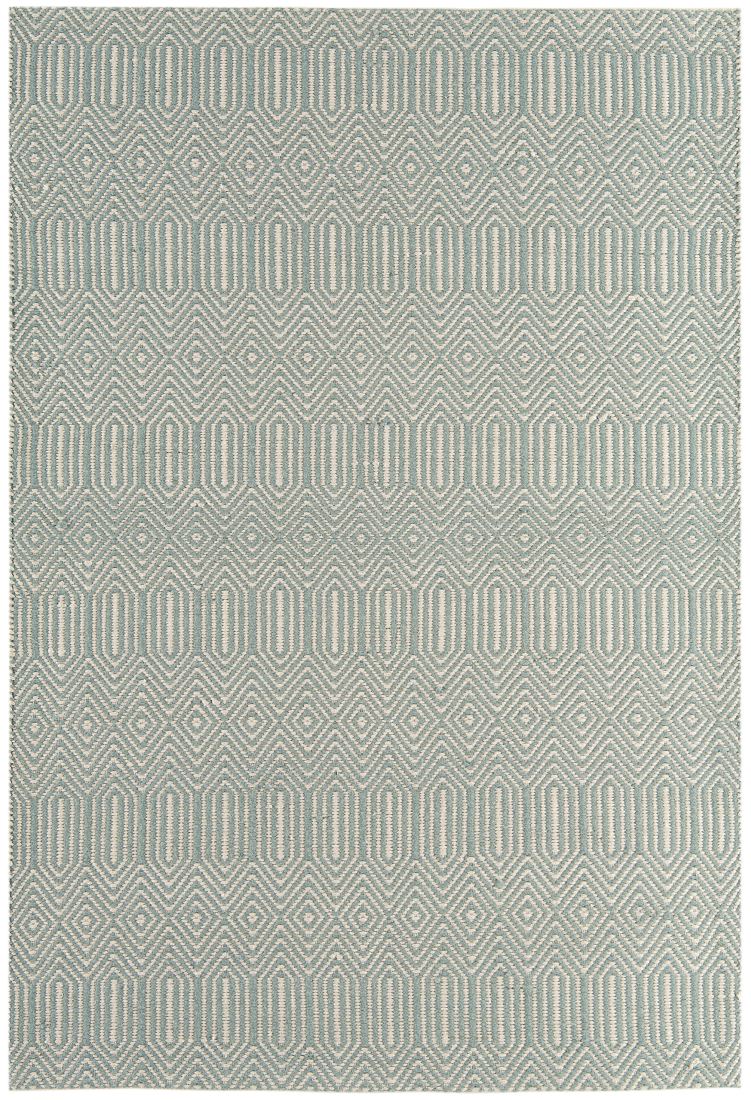 Sloan Geometric Flatweave Cotton Rug - Duck Egg