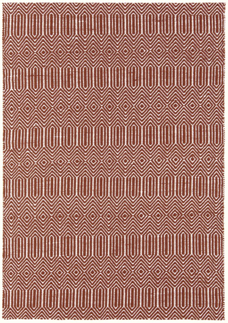 Sloan Geometric Flatweave Cotton Rug - Marsala