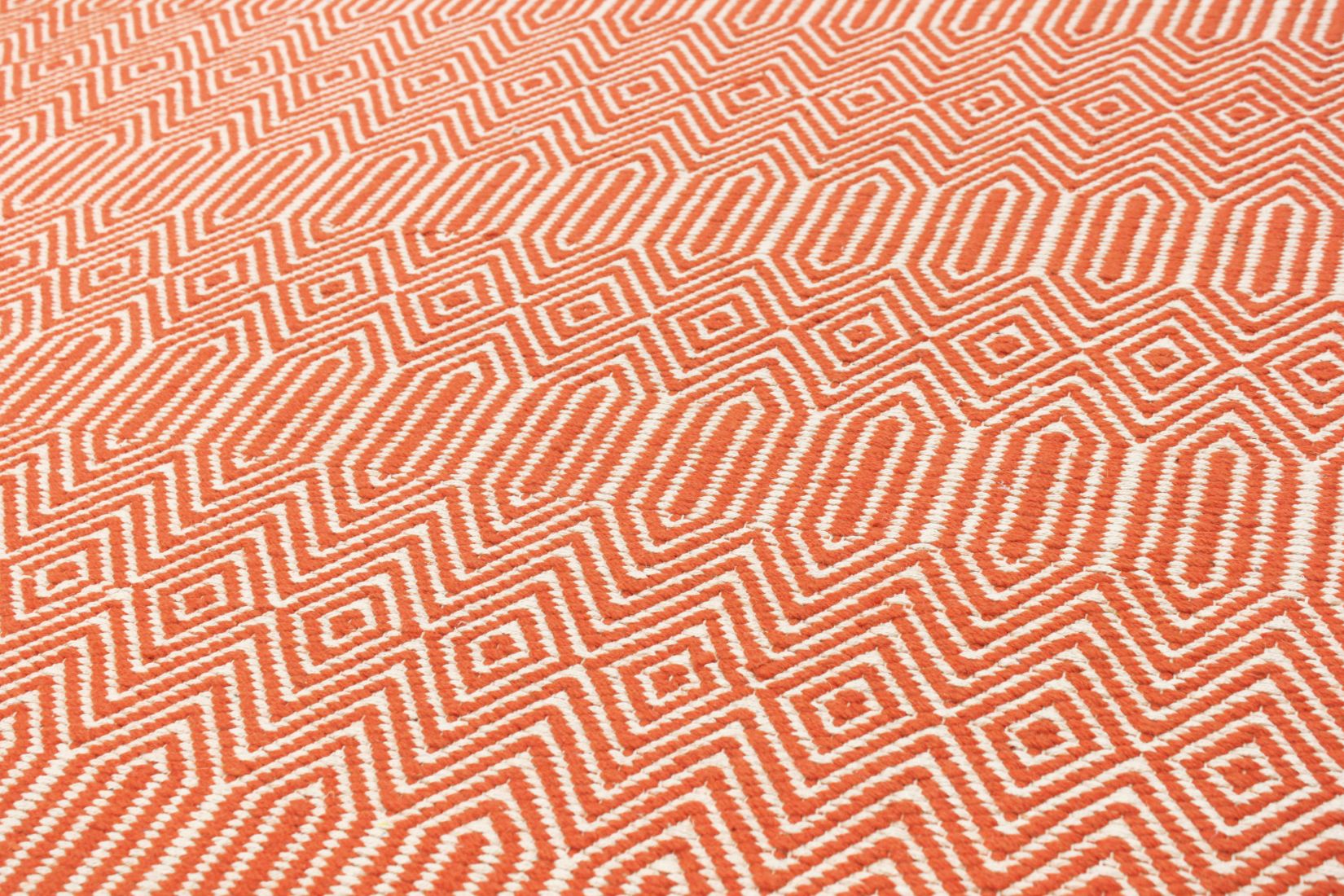 Sloan Geometric Flatweave Cotton Runner - Orange Sloan Geometric Flatweave Cotton Runner - Orange