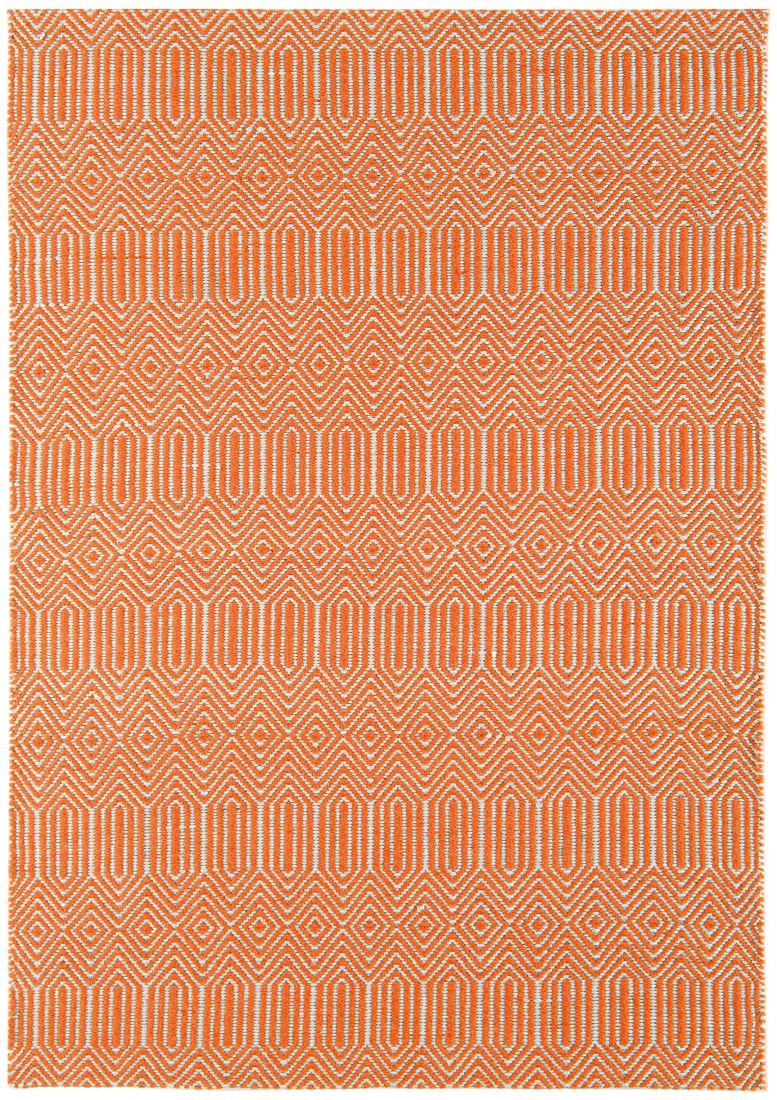 Sloan Geometric Flatweave Cotton Rug - Orange