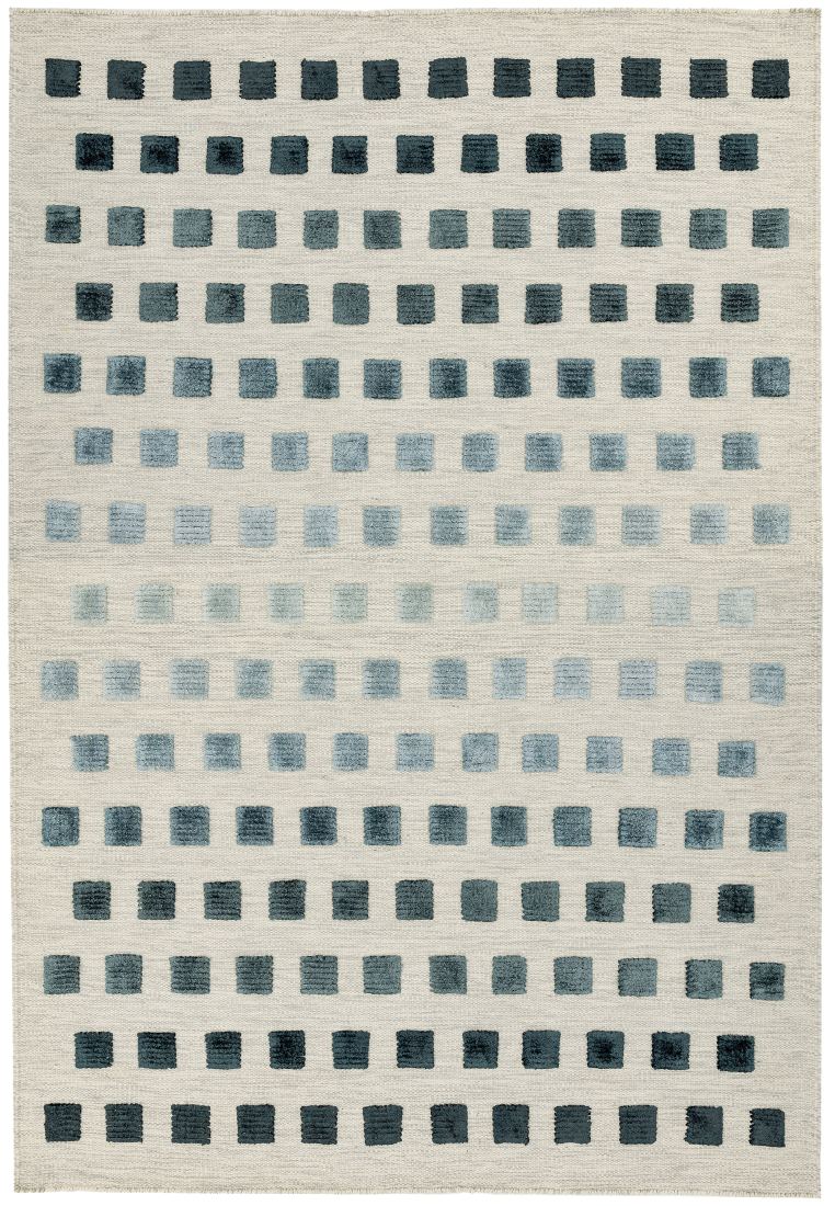 Theo Woven Kelim Rug - Silvery Squares Theo Woven Kelim Rug - Silvery Squares