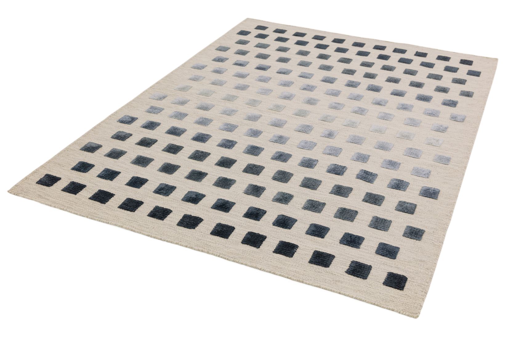 Theo Woven Kelim Rug - Silvery Squares 