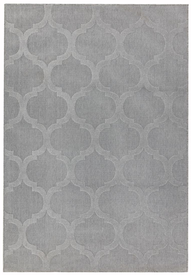 Antibes In/Outdoor Geometric Rug -  Grey Trellis AN01