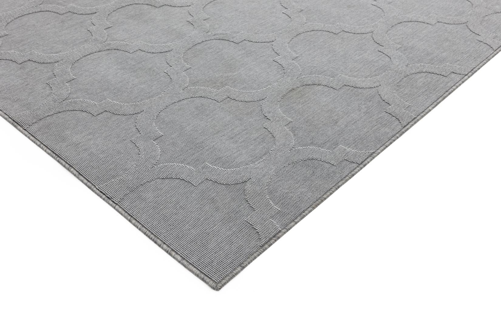 Antibes In/Outdoor Geometric Rug -  Grey Trellis AN01