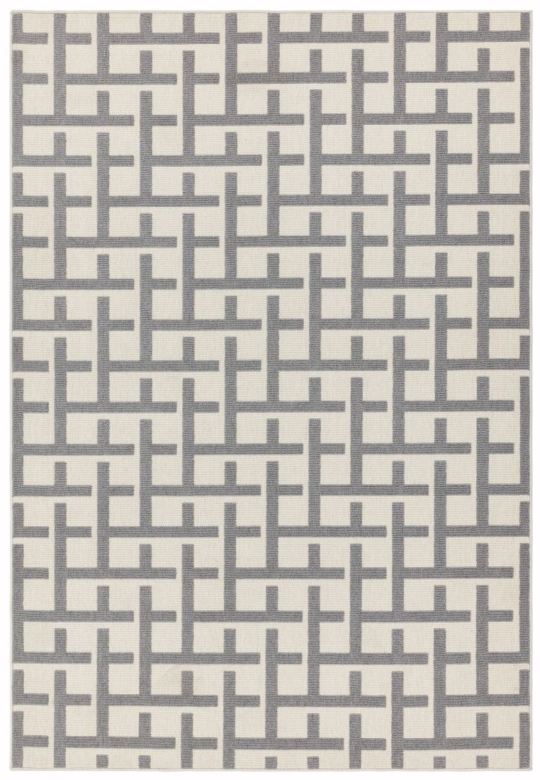 Antibes In/Outdoor Geometric Rug - Grey White Grid AN03 Antibes In/Outdoor Geometric Rug - Grey White Grid AN03