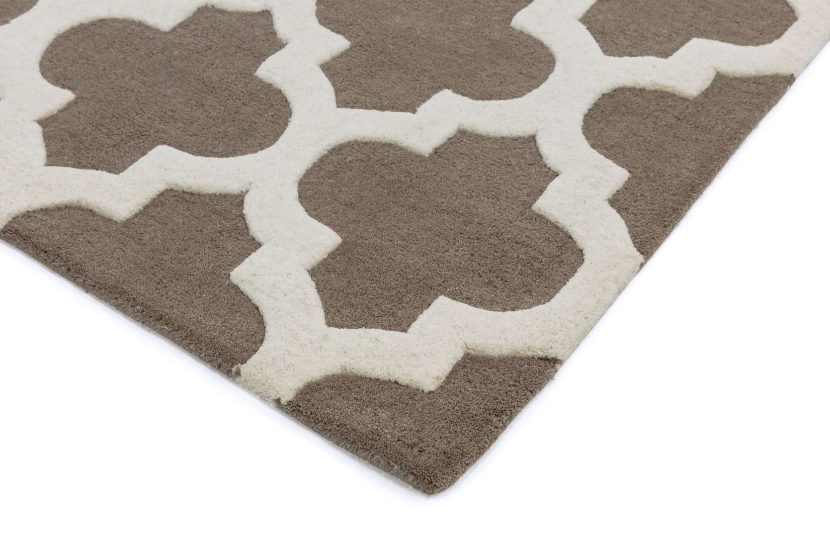 Artisan Luxurious Thick Wool Trellis Rug - Taupe Artisan Luxurious Thick Wool Trellis Rug - Taupe
