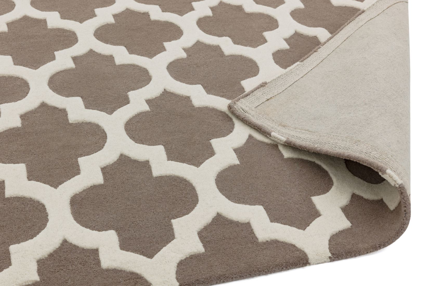 Artisan Luxurious Thick Wool Trellis Rug - Taupe Artisan Luxurious Thick Wool Trellis Rug - Taupe