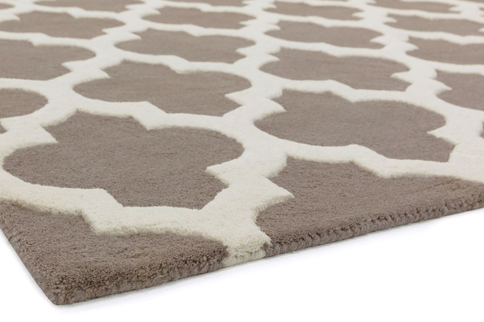 Artisan Luxurious Thick Wool Trellis Rug - Taupe Artisan Luxurious Thick Wool Trellis Rug - Taupe