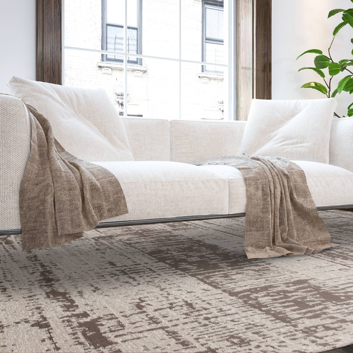 Beau Modern Rug - White