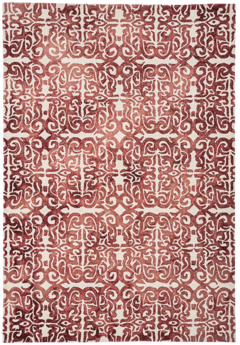 Fresco Dip Dyed Wool Geometric Rug - Red