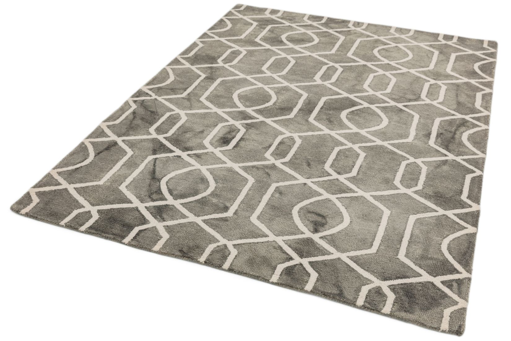 Fresco Dip Dyed Wool Geometric Rug - Grey Fresco Dip Dyed Wool Geometric Rug - Grey