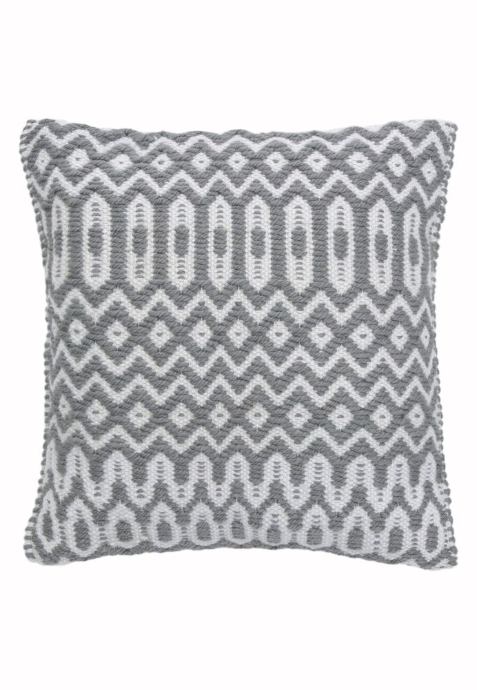 Halsey Geometric Flatweave Rug - Grey