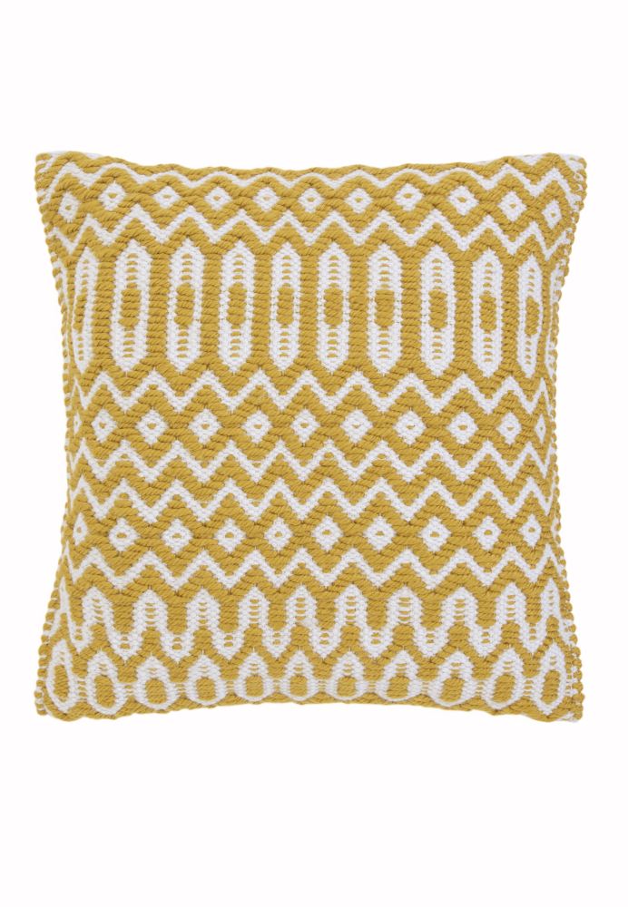 Halsey Geometric Flatweave Rug - Mustard