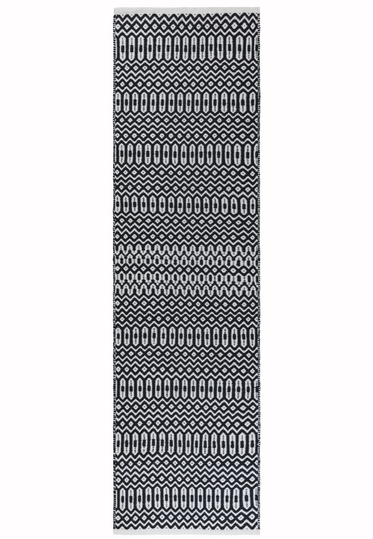 Halsey Geometric Flatweave Runner - Black