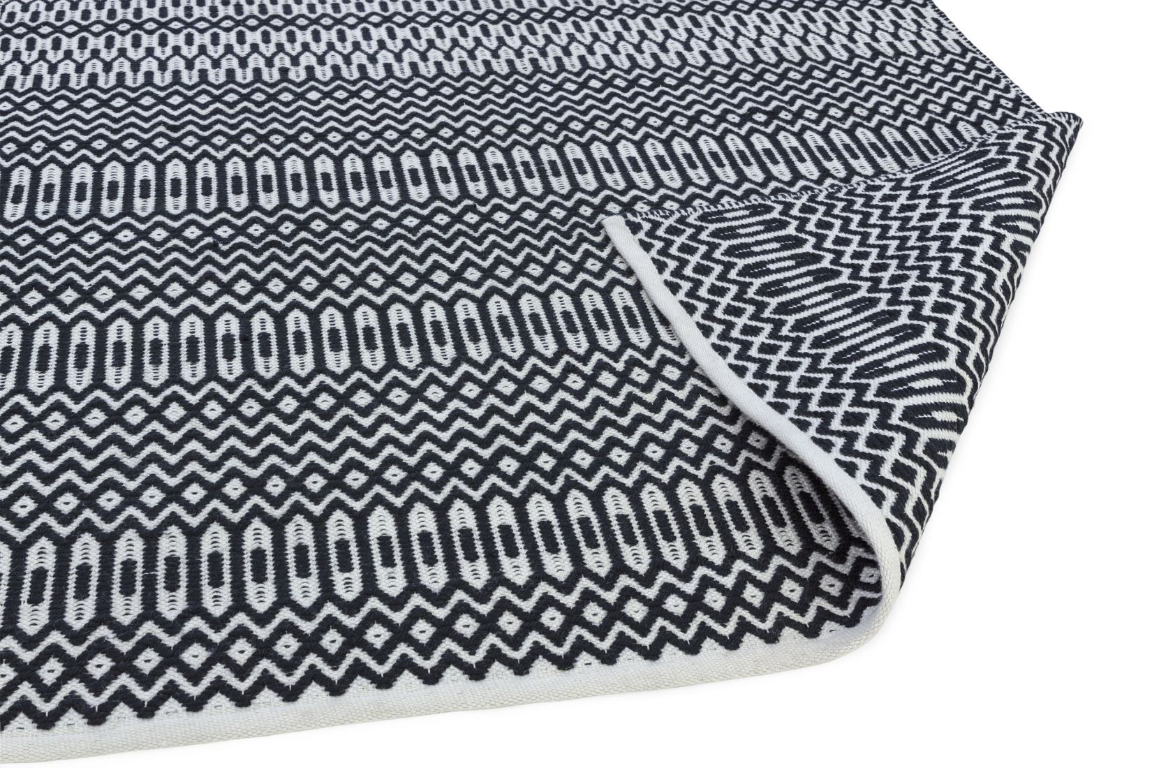 Halsey Geometric Flatweave Rug - Black Halsey Geometric Flatweave Rug - Black