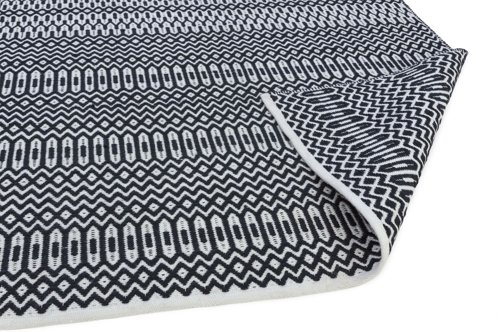 Halsey Geometric Flatweave Runner - Black