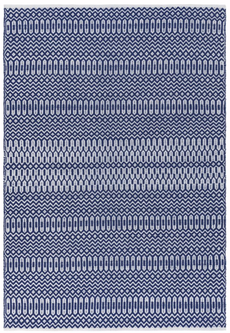 Halsey Geometric Flatweave Rug - Blue