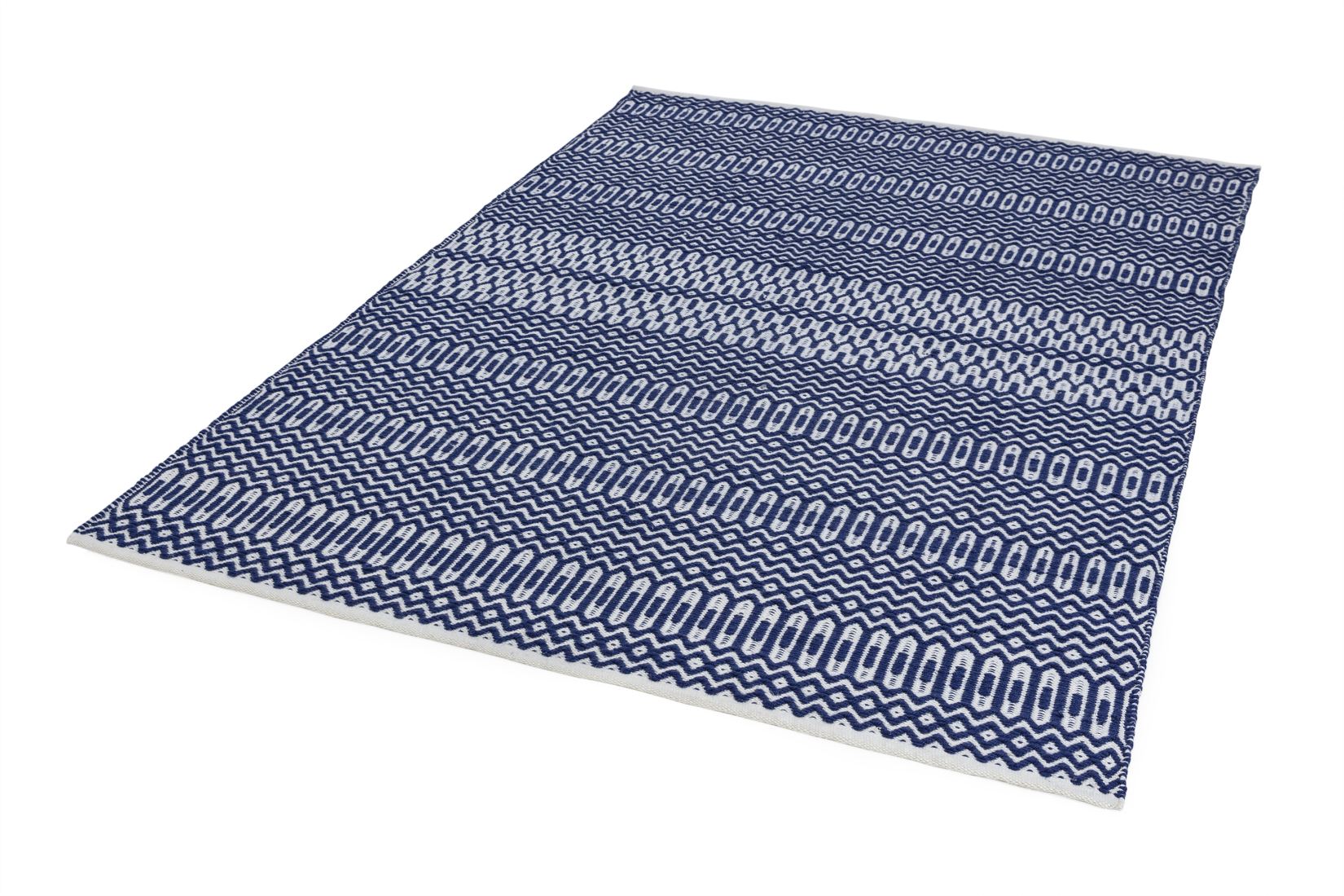 Halsey Geometric Flatweave Rug - Blue