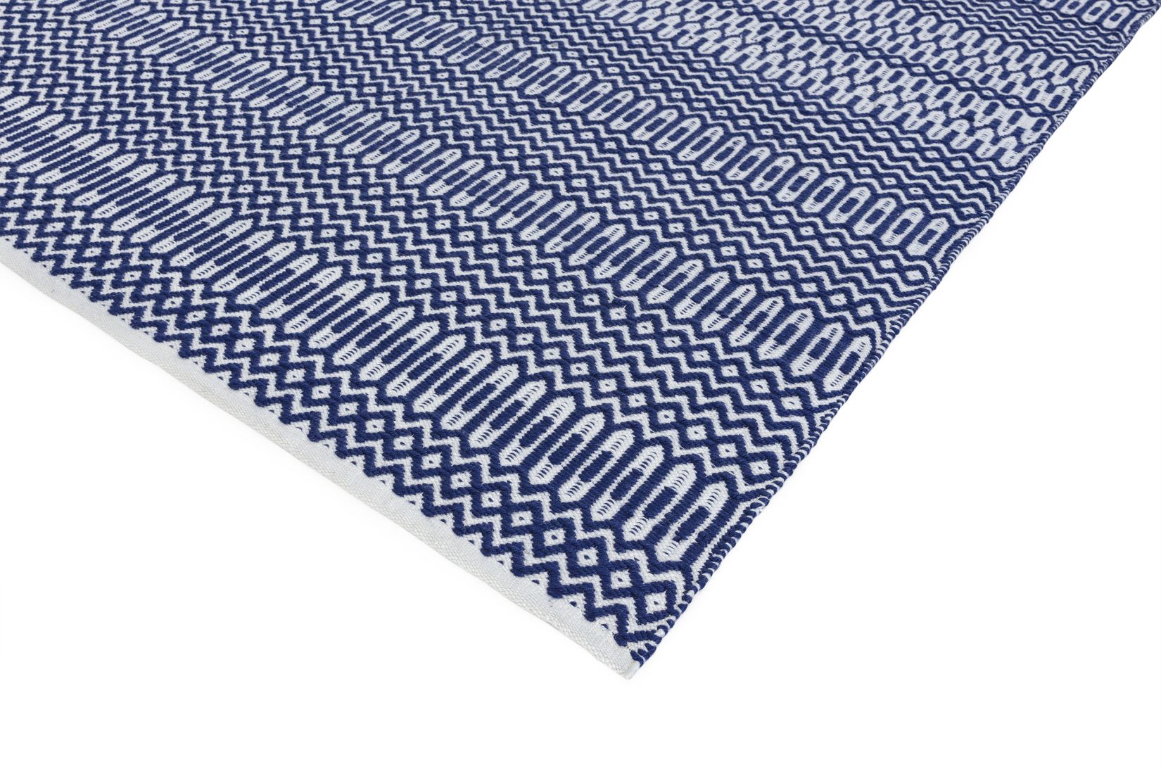 Halsey Geometric Flatweave Runner - Blue