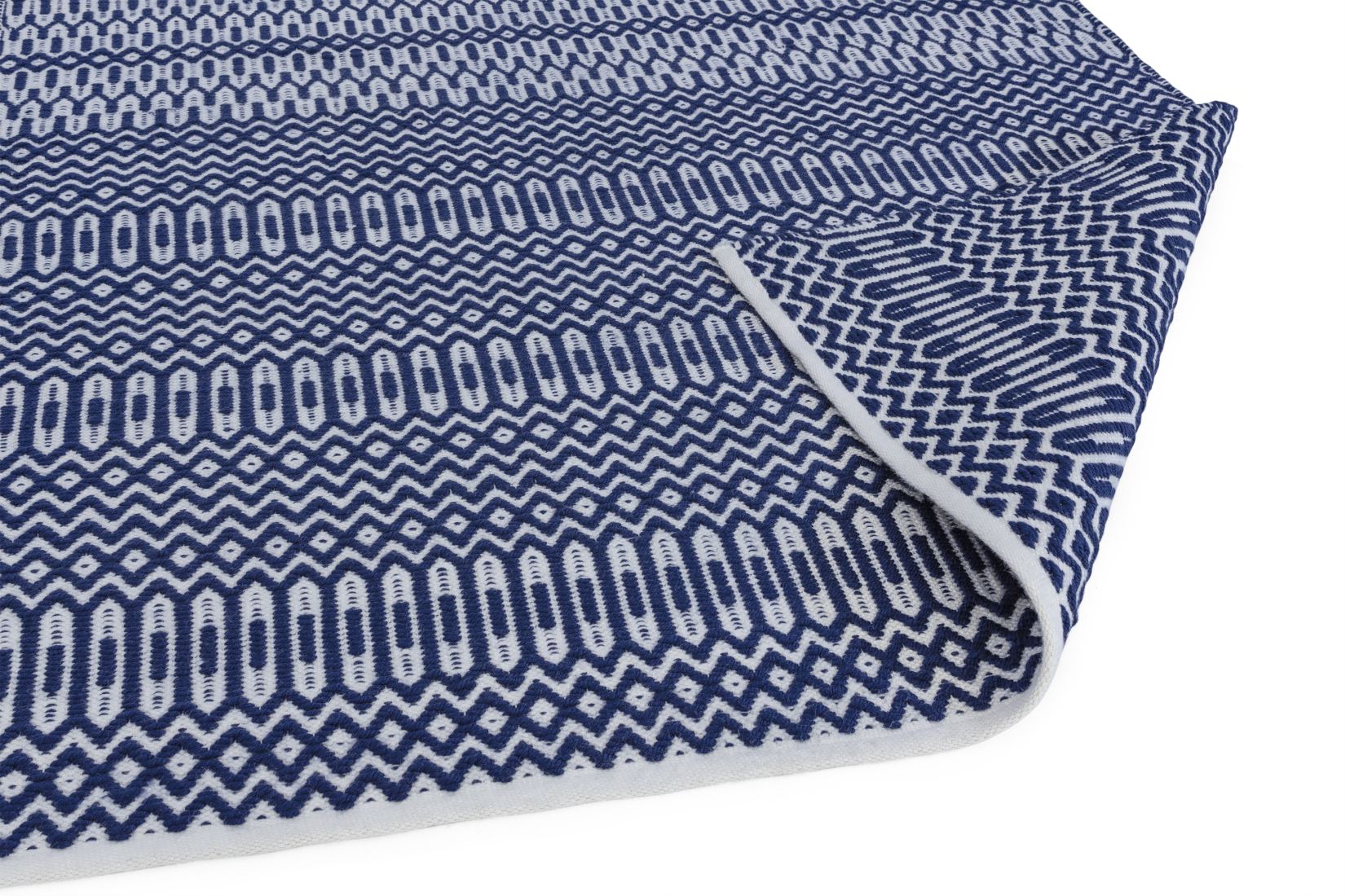 Halsey Geometric Flatweave Runner - Blue