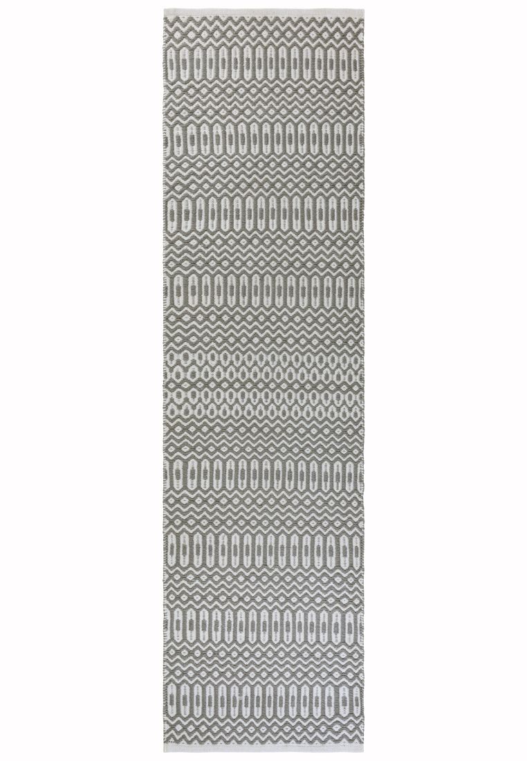 Halsey Geometric Flatweave Runner - Grey