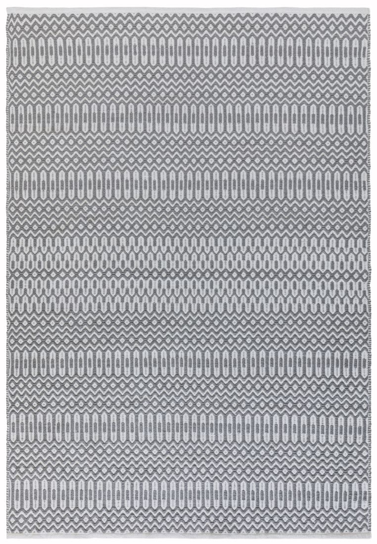 Halsey Geometric Flatweave Rug - Grey