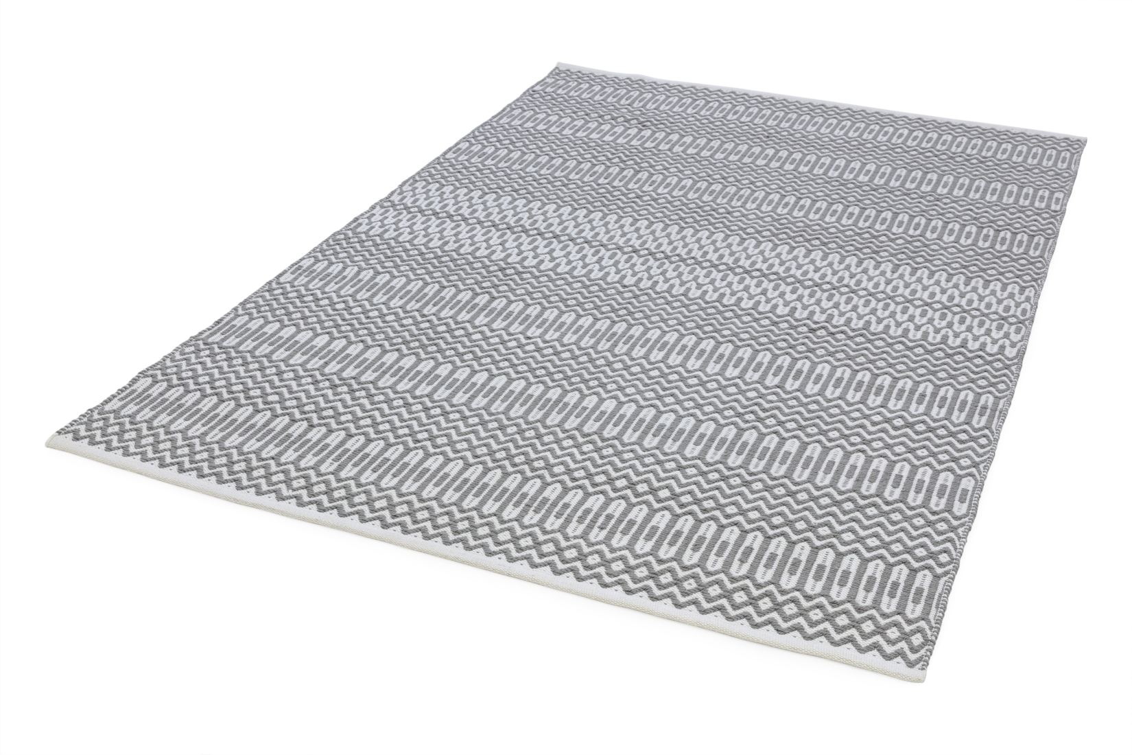 Halsey Geometric Flatweave Rug - Grey