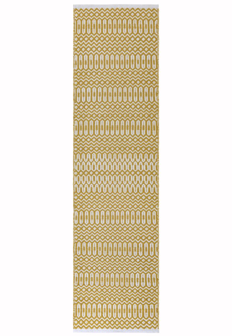 Halsey Geometric Flatweave Rug - Mustard