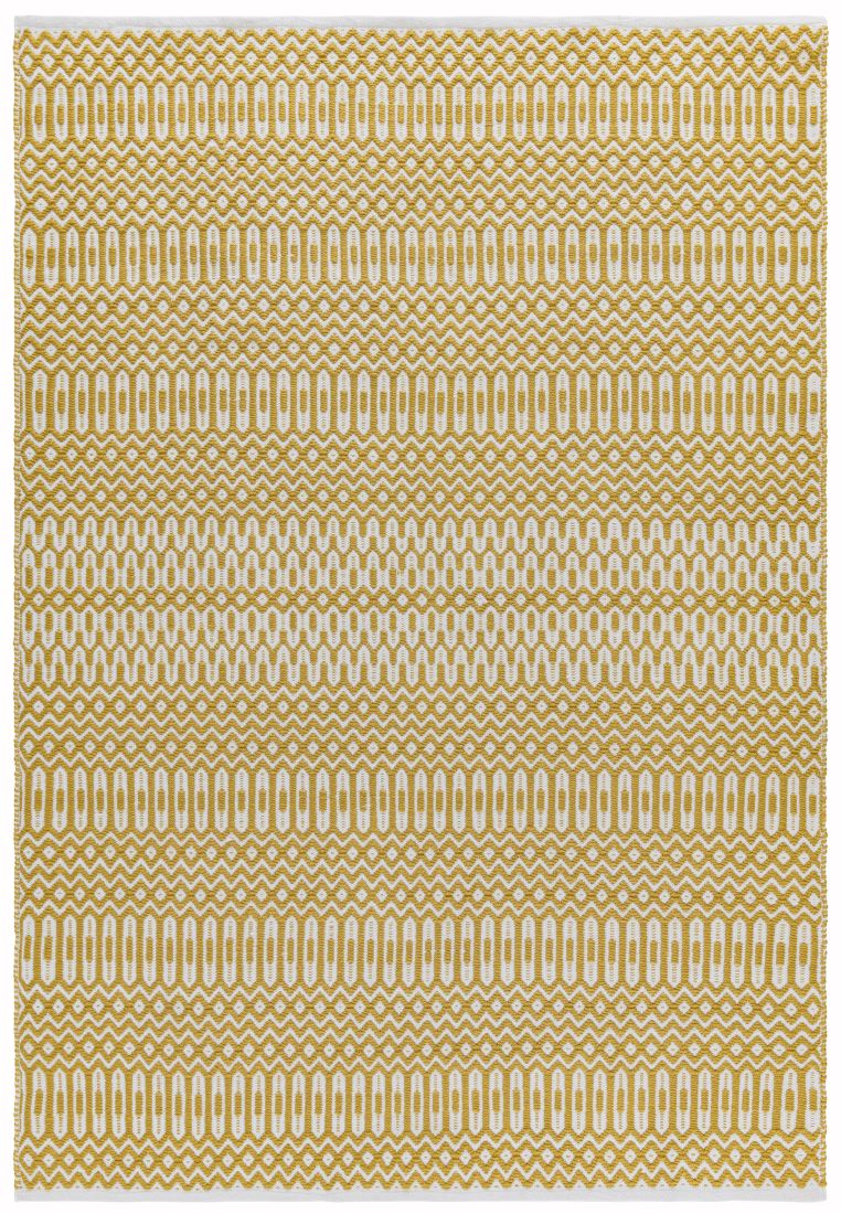 Halsey Geometric Flatweave Rug - Mustard